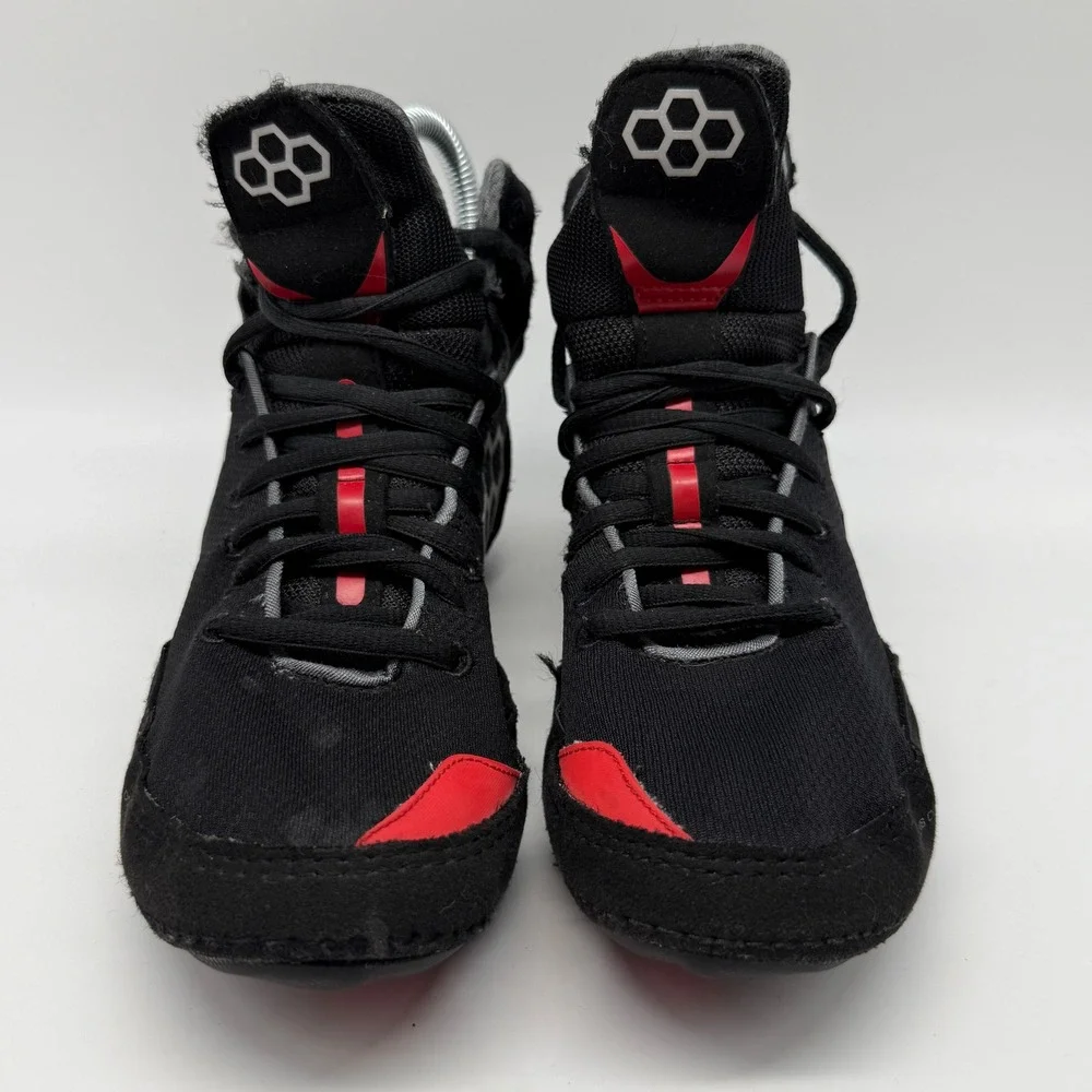 RUDIS Colt 4.0 Wrestling Shoes Youth 5Y Black Red High Top Mat Shoes 5Y